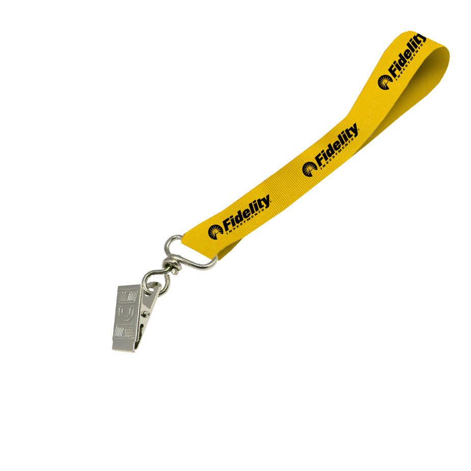 Hi-Viz Wrist Phone Strap Black Sublimation Print S/Sided with Crocodile Clip